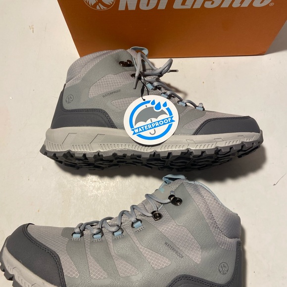 Northside Hargrove waterproof gray/aqua hiking boots lace-up  size 10 NIB - Picture 4 of 6